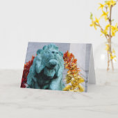 Art Institute lion - vakantiekaart (blanco) Kaart (Gele Bloem)