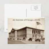 Art Institute of Chicago, Vintage van de jaren 192 Briefkaart (Voorkant / Achterkant)