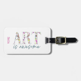 Art is Awesome Personalized Bagagelabel