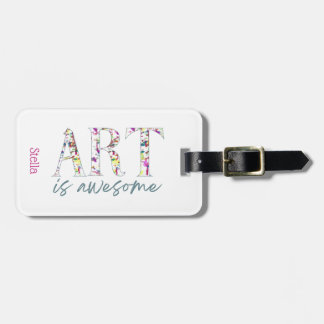 Art is Awesome Personalized Bagagelabel