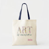 Art is Awesome Personalized  Tote Bag (Voorkant)