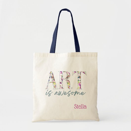 Art is Awesome Personalized  Tote Bag (Voorkant)