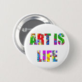 ART IS LEVEN RONDE BUTTON 5,7 CM (Voorkant /achterkant)
