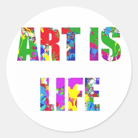 ART IS LEVEN RONDE STICKER (Voorkant)
