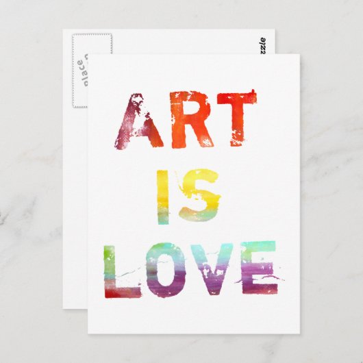 Art is Love Briefkaart (Voorkant / Achterkant)