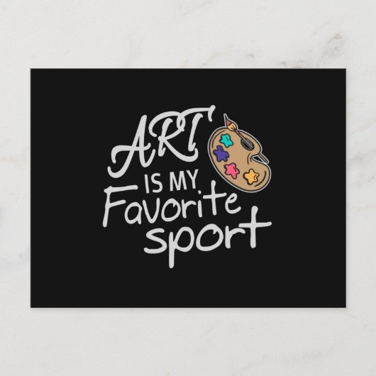 Art is mijn favoriete sport briefkaart (Voorkant)
