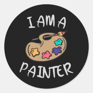 Art is mijn favoriete sport ronde sticker