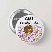 Art is mijn leven ronde button 5,7 cm (Voorkant /achterkant)