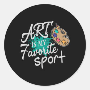 Art Is My Favorite Sport green Splash Ronde Sticker