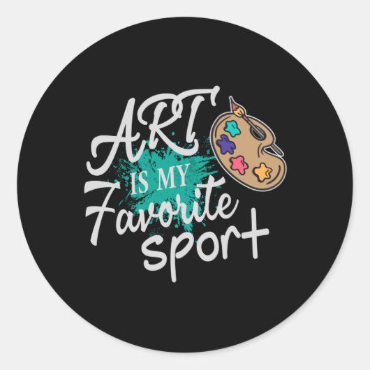 Art Is My Favorite Sport green Splash Ronde Sticker (Voorkant)
