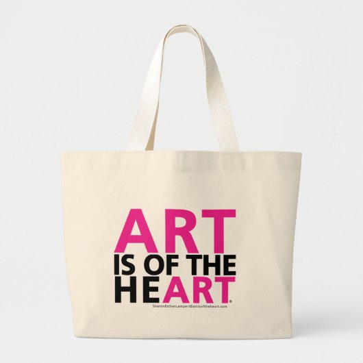ART IS VAN HET HART GROTE TOTE BAG (Voorkant)