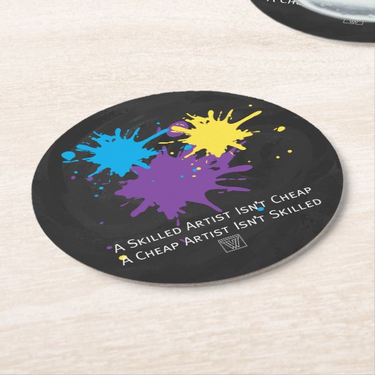 Art Isnt Cheap Ronde Kartonnen Onderzetter (Gebogen)