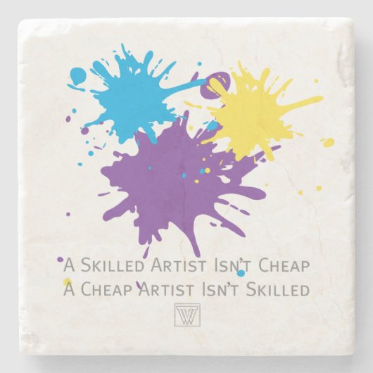 Art Isnt Cheap Stenen Onderzetter (Voorkant)