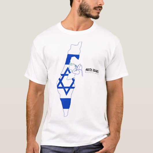 Art Israel Map of Israel With Shofar T-shirt (Voorkant)