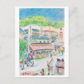Art Japan briefkaart - 'Summer Street' van Ino Mak (Voorkant)
