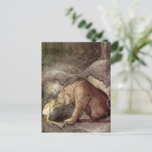  Art John Bauer Kust Beer op Nose Briefkaart (Staand voorkant)