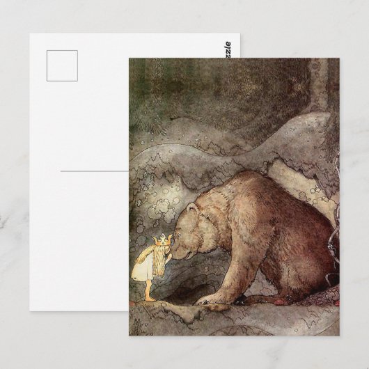  Art John Bauer Kust Beer op Nose Briefkaart (Voorkant / Achterkant)