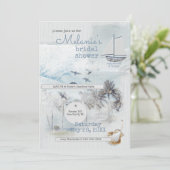 Art Journal Coastal Collage Bridal Shower Kaart (Staand voorkant)