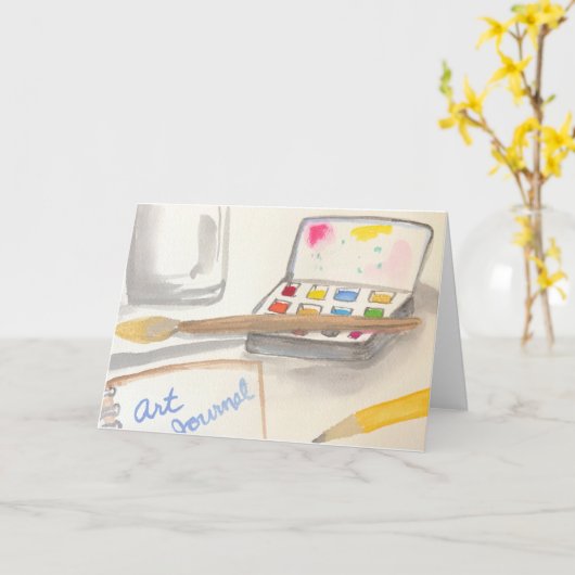 Art Journal Kaart (Gele Bloem)