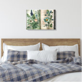 Art Journal Pagina's: Botanicals in het groen Canvas Afdruk (Insitu (Slaapkamer))