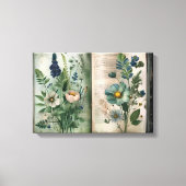 Art Journal Pagina's: Botanicals in het groen Canvas Afdruk (Voorkant)