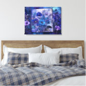 Art Journal Pagina's: Paarse en blauwe bloemen Canvas Afdruk (Insitu (Slaapkamer))