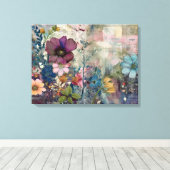 Art Journal Pagina's: Verbleekt papier en wilde bl Canvas Afdruk (Insitu (Houten vloer))