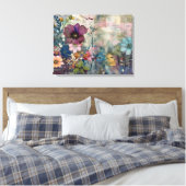 Art Journal Pagina's: Verbleekt papier en wilde bl Canvas Afdruk (Insitu (Slaapkamer))