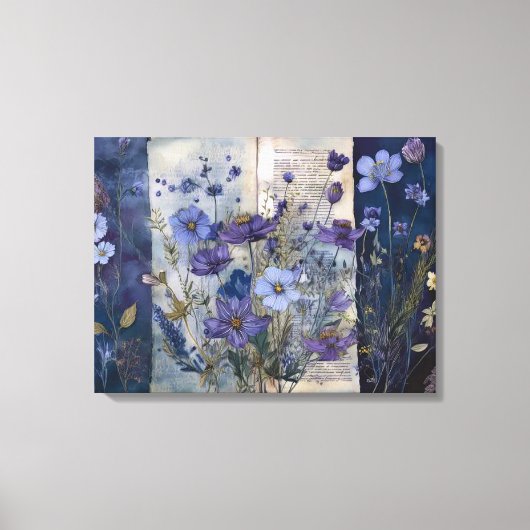 Art Journal Pagina's: Vervaagde Blues Canvas Afdruk (Voorkant)