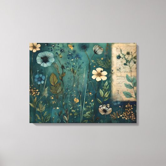 Art Journal Pagina's: Wild Flower Meadow Canvas Afdruk (Voorkant)