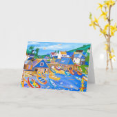 Art Kaart: Kreeftenvissers, Cadgwith, Cornwall Kaart (Gele Bloem)