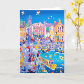 Art Kaart Prettige feestdagen Fowey van John Dyer (Gele Bloem)