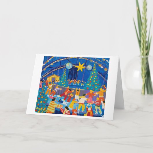 Art Kaart: Schaatsen onder het sterrenlicht, Eden Feestdagen Kaart (Voorkant)