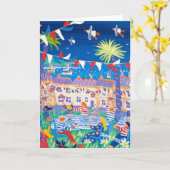 Art Kaart: Seaside Jubilee Tea Party beroemd gemaa Kaart (Gele Bloem)