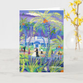 Art Kaart: Tropische bruiloft Kaart (Gele Bloem)