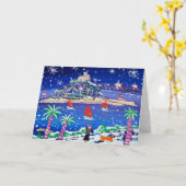 Art Kaart: varen door de sneeuw Kaart (Gele Bloem)