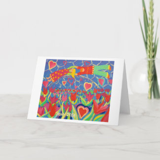 Art Kaart: verleiding in de tulpen. Valentijns Feestdagen Kaart