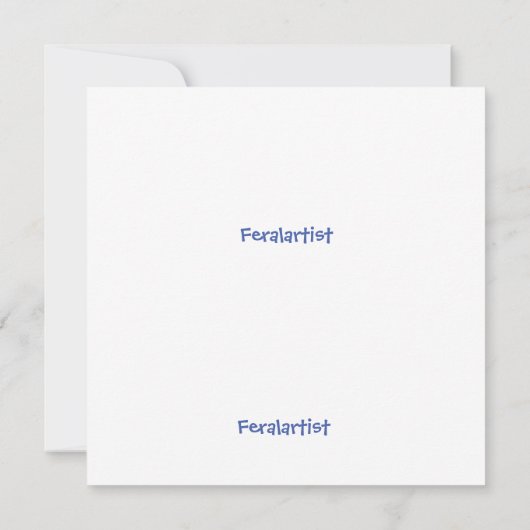 Art Kat Hanging Out Art Sokken Bedankkaart (Achterkant)