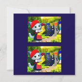 Art Kat Hanging Out Art Sokken Bedankkaart (Voorkant)