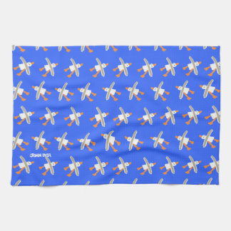 Art Kitchen Towel: John Dyer Seagulls, blauw Theedoek