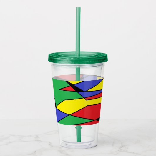 Art Kleuren Acryl Tumbler Drinkbeker (Voorkant)