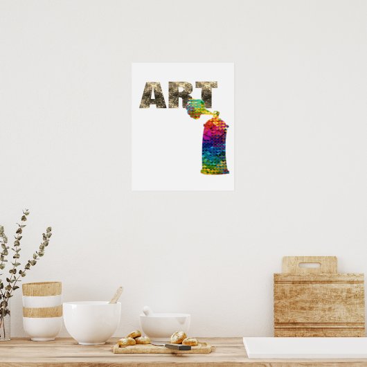 Art Kleurrijke Spray kan Poster (Keuken)