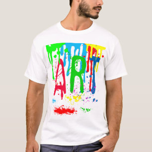 ART kleurrijke verf grappig T-shirt