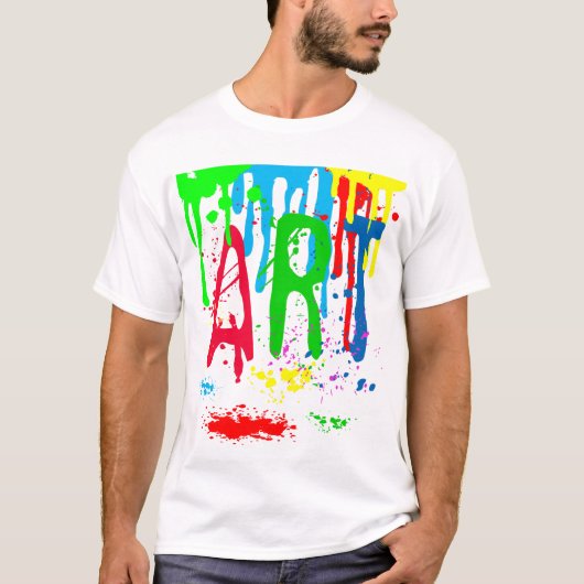 ART kleurrijke verf grappig T-shirt (Voorkant)