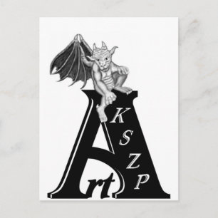 Art KSZP Logo mit Golem Gargoyle Briefkaart