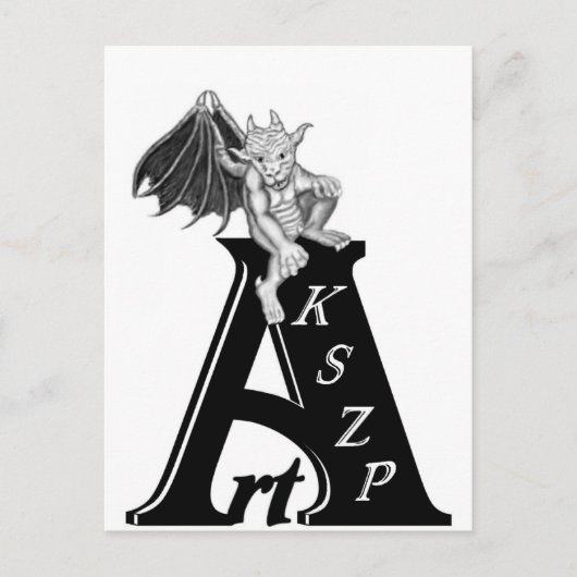Art KSZP Logo mit Golem Gargoyle Briefkaart (Voorkant)