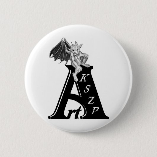 Art KSZP Logo mit Golem Gargoyle Ronde Button 5,7 Cm (Voorkant)