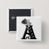 Art KSZP Logo mit Golem Gargoyle Vierkante Button 5,1 Cm (Voorkant /achterkant)