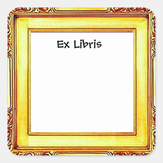 Art Lijst, Ex Libris, Boek Bord Vierkante Sticker (Voorkant)