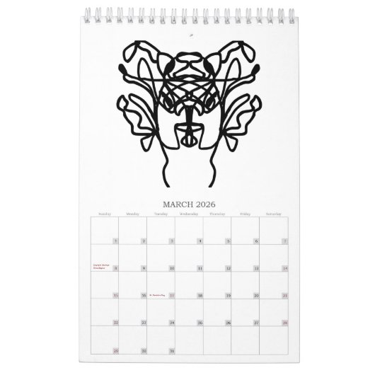 art line calendar kalender (Mar 2026)